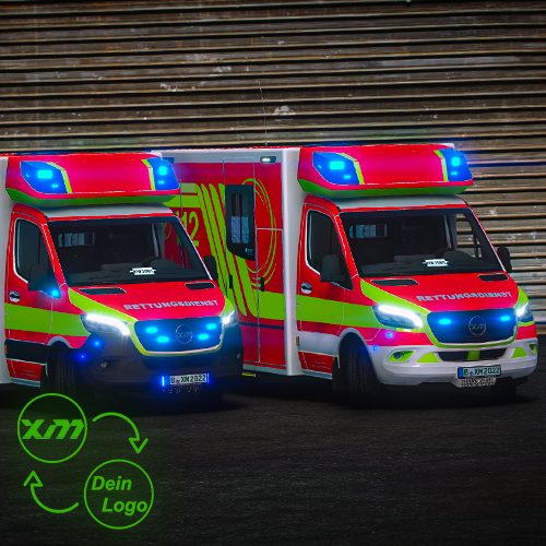 Typ M.B. Sprinter 516 Fahrtec RTW ITW 2020 V2.0.0 [BEGEHBAR][VARIATIONEN][ELS]© [2D] [ELS] (Fiktives Design) + Template