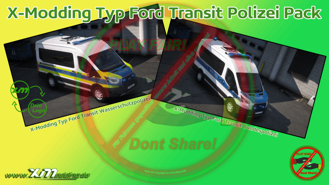 Typ Ford Transit Polizei Pack V1.0.0 Addon [2DLogo] [ELS]